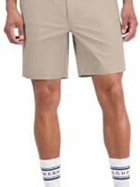 Ben Sherman Big & Tall Beige Flat Front Men's Shorts